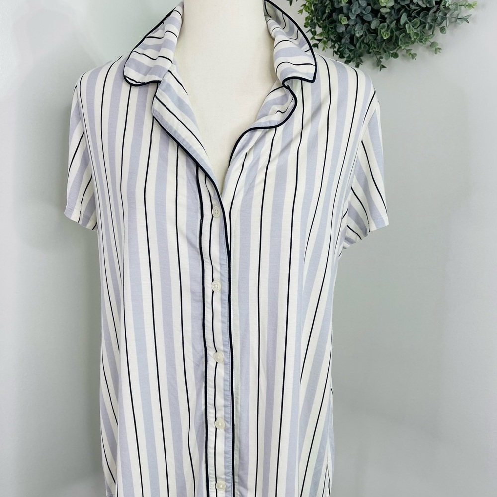 Soma Cool Nights PJ Short Sleeve Pajama Top Large